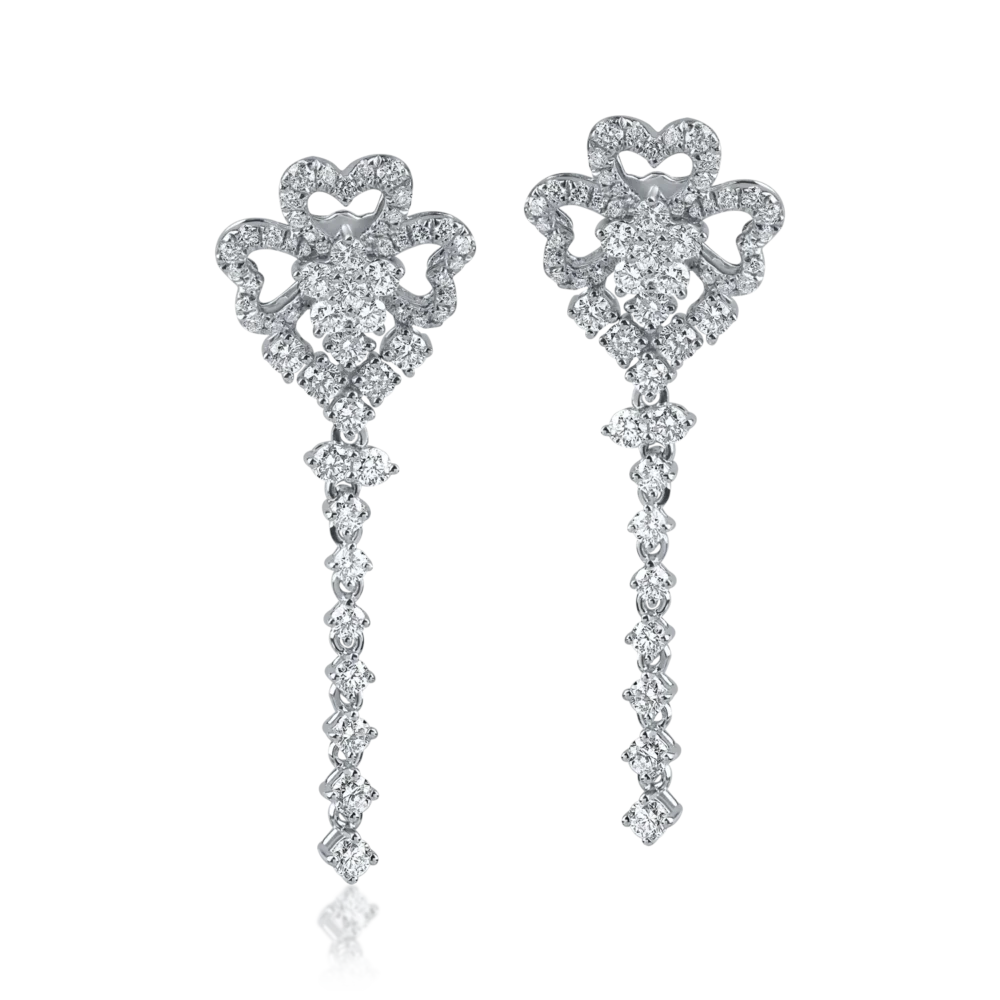 Cercei din aur alb cu diamante baguette de 1.264ct - imagine 2