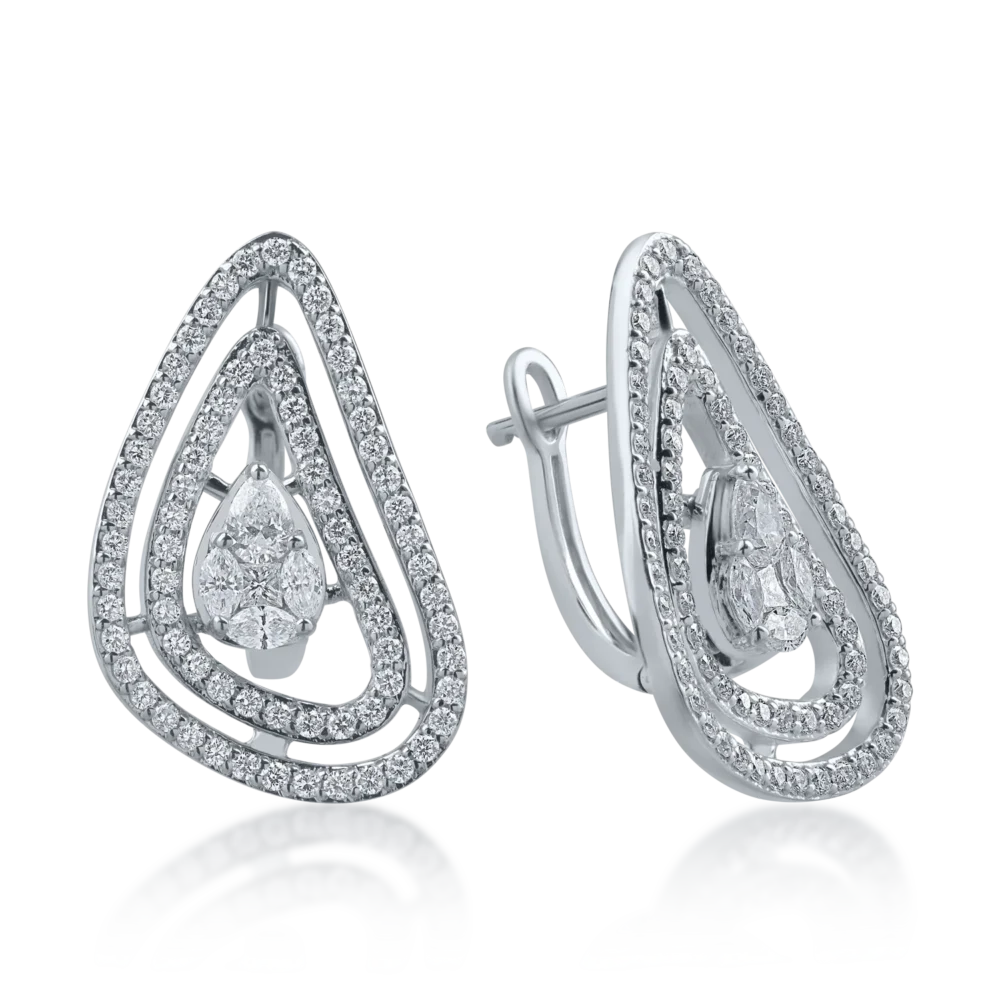 Cercei din aur alb cu diamante de 1.271ct