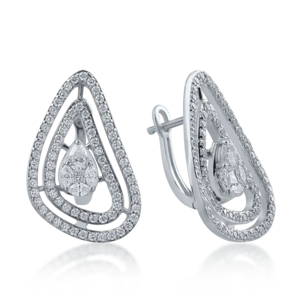 Cercei din aur alb cu diamante de 1.271ct