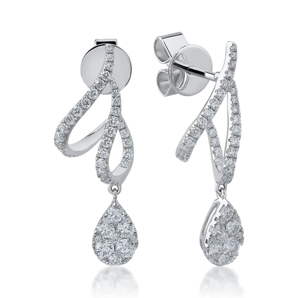 Cercei din aur alb cu diamante de 1.27ct