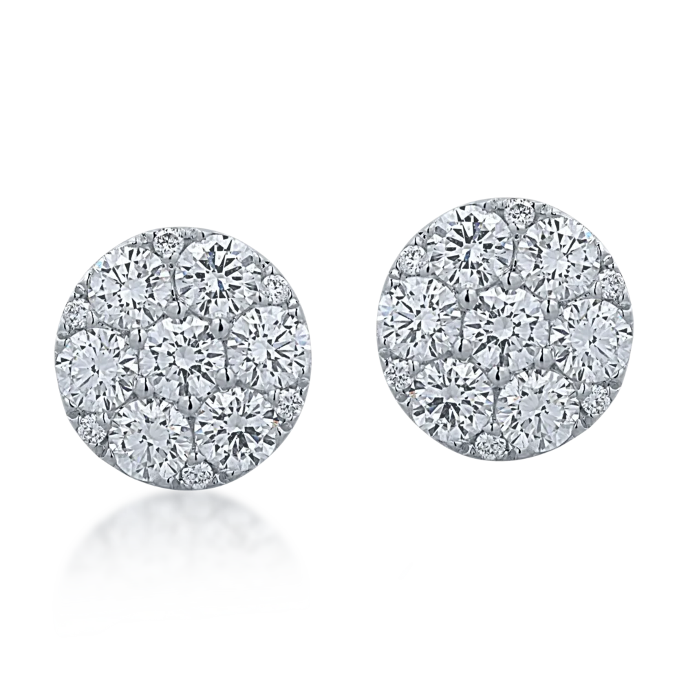 Cercei din aur alb cu diamante de 1.27ct - imagine 2