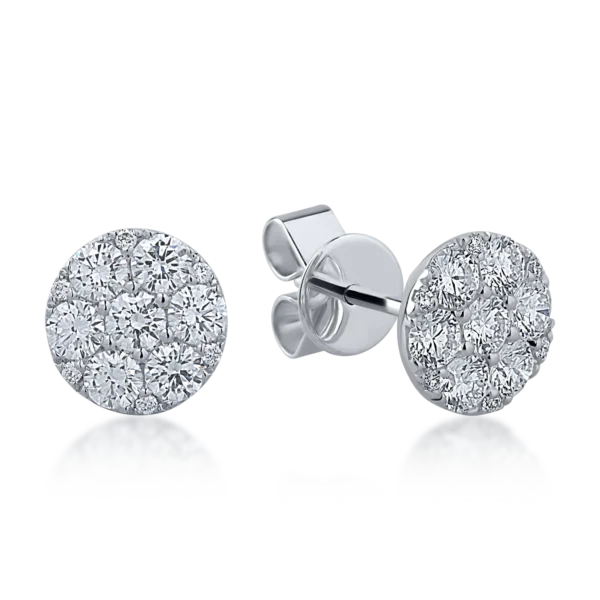 Cercei din aur alb cu diamante de 1.27ct