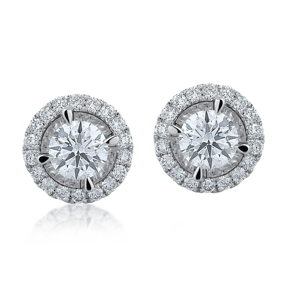 Cercei din aur alb cu diamante de 1.368ct - imagine 2