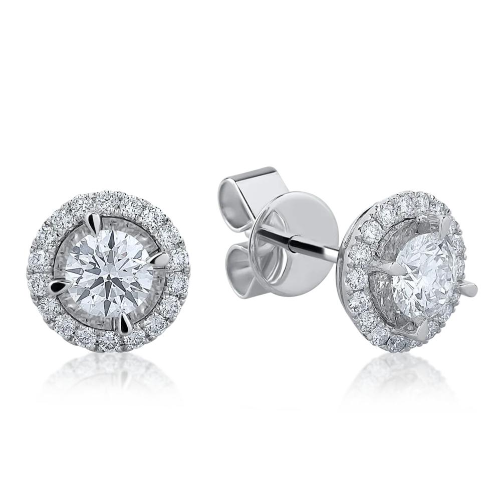 Cercei din aur alb cu diamante de 1.368ct