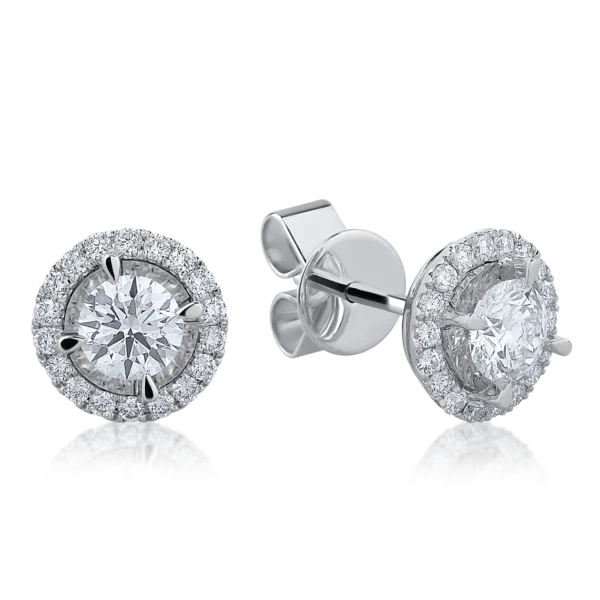 Cercei din aur alb cu diamante de 1.368ct