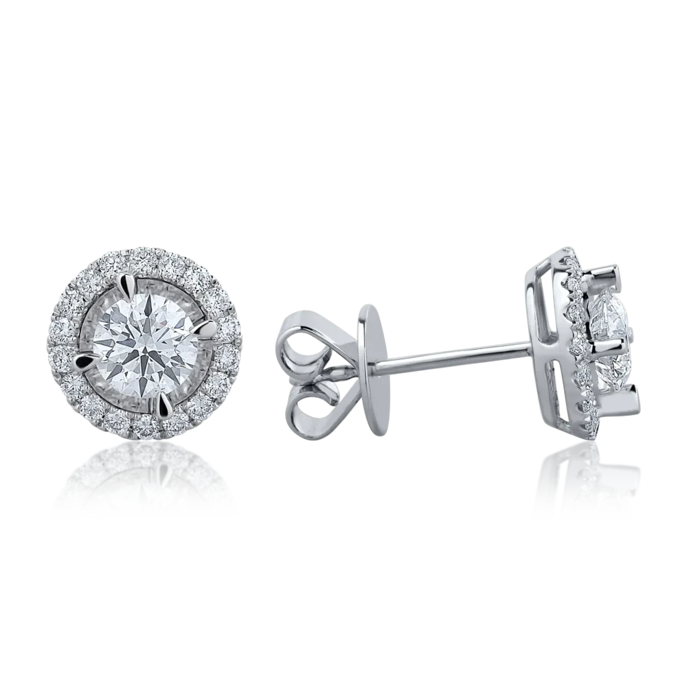 Cercei din aur alb cu diamante de 1.368ct - imagine 3