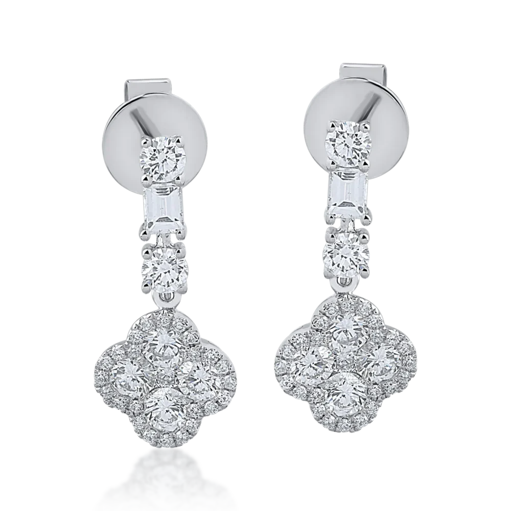 Cercei din aur alb cu diamante de 1.36ct - imagine 2