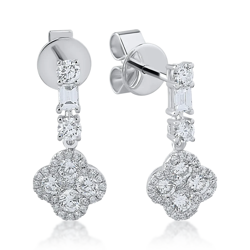 Cercei din aur alb cu diamante de 1.36ct