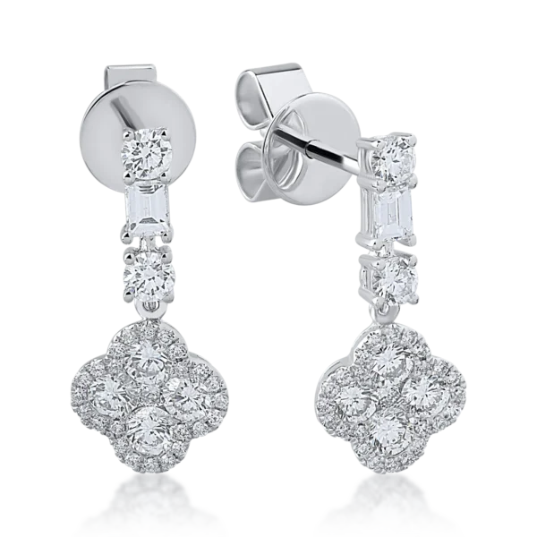 Cercei din aur alb cu diamante de 1.36ct