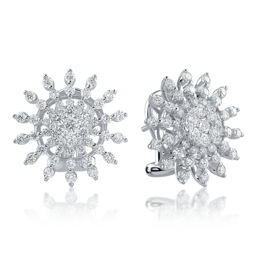 Cercei din aur alb cu diamante de 1.3ct