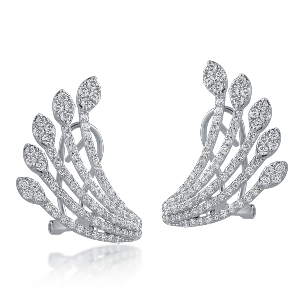 Cercei din aur alb cu diamante de 1.44ct - imagine 2