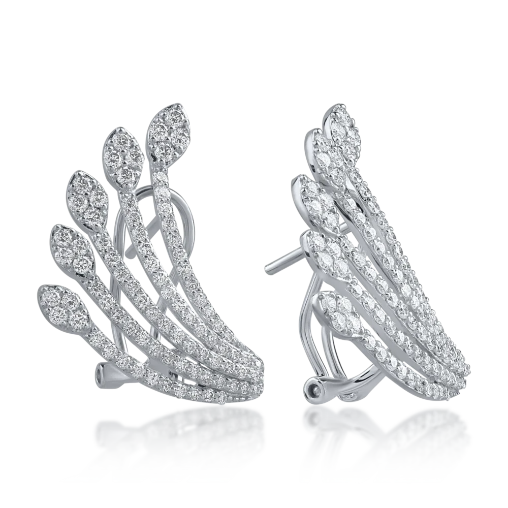 Cercei din aur alb cu diamante de 1.44ct