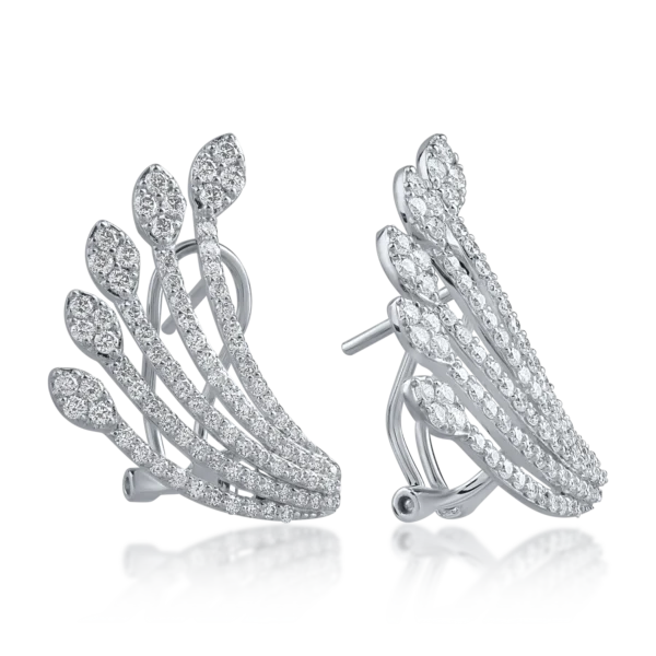 Cercei din aur alb cu diamante de 1.44ct