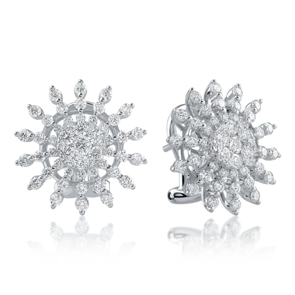 Cercei din aur alb cu diamante de 1.45ct