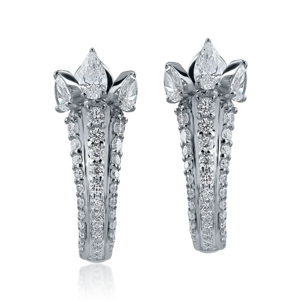 Cercei din aur alb cu diamante de 1.45ct - imagine 2