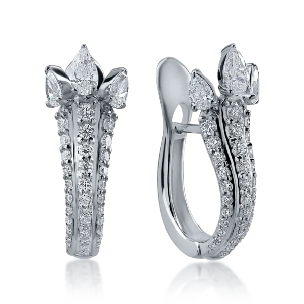 Cercei din aur alb cu diamante de 1.45ct