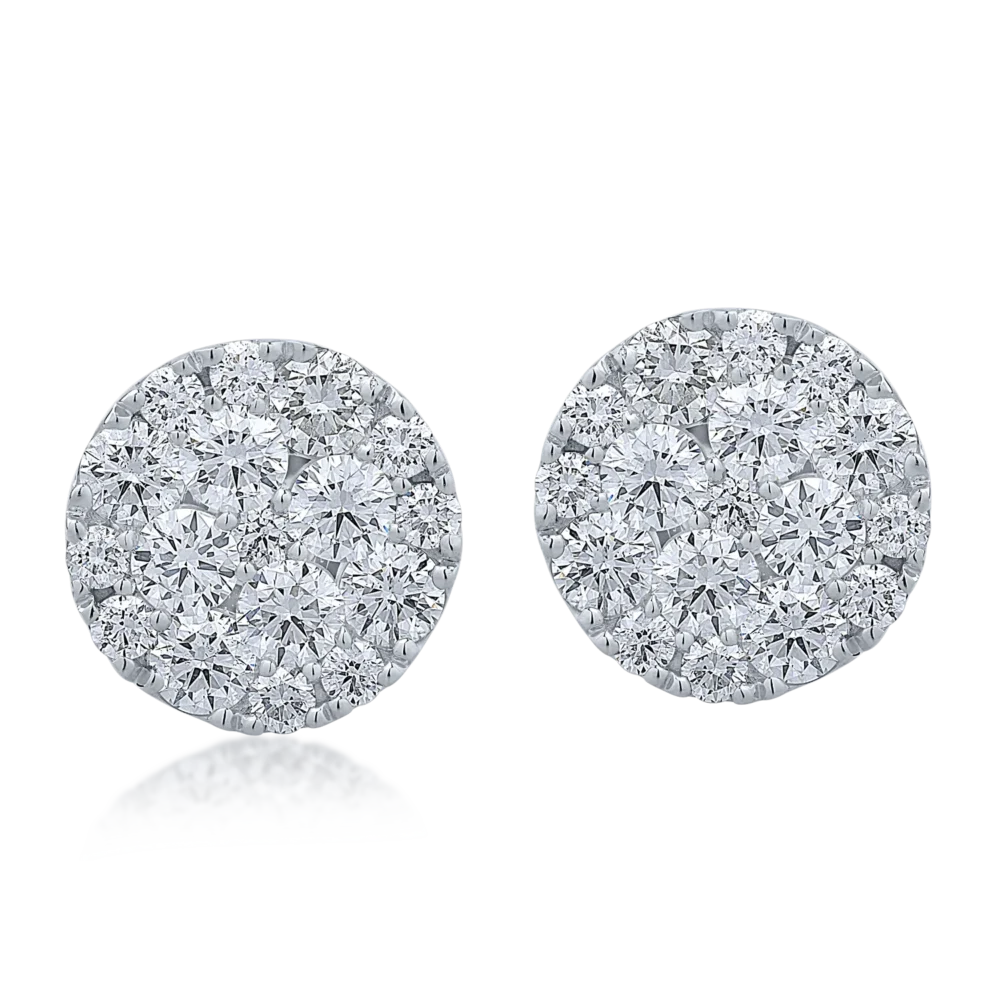Cercei din aur alb cu diamante de 1.46ct - imagine 2