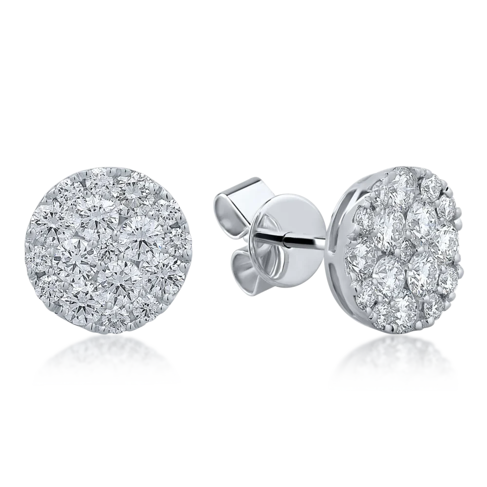 Cercei din aur alb cu diamante de 1.46ct