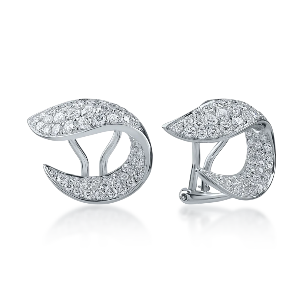 Cercei din aur alb cu diamante de 1.4ct