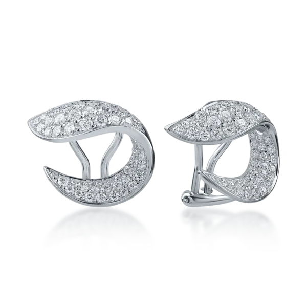 Cercei din aur alb cu diamante de 1.4ct