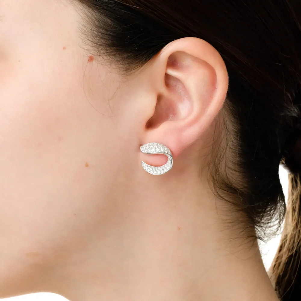 Cercei din aur alb cu diamante de 1.4ct - imagine 3