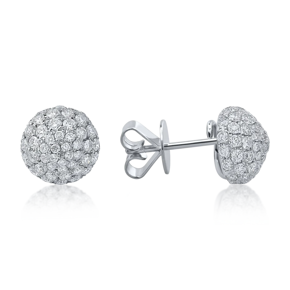 Cercei din aur alb cu diamante de 1.52ct - imagine 3