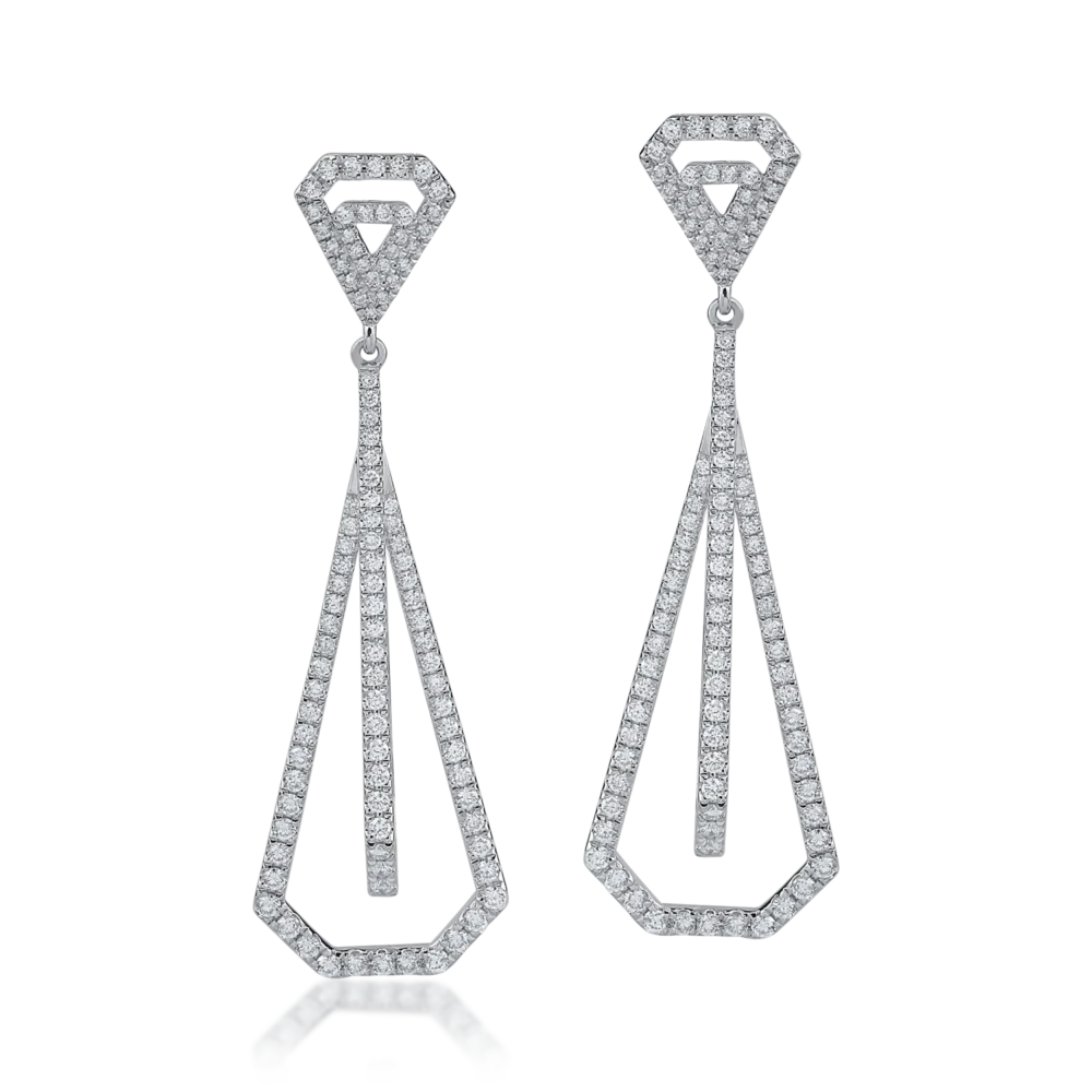 Cercei din aur alb cu diamante de 1.52ct - imagine 2