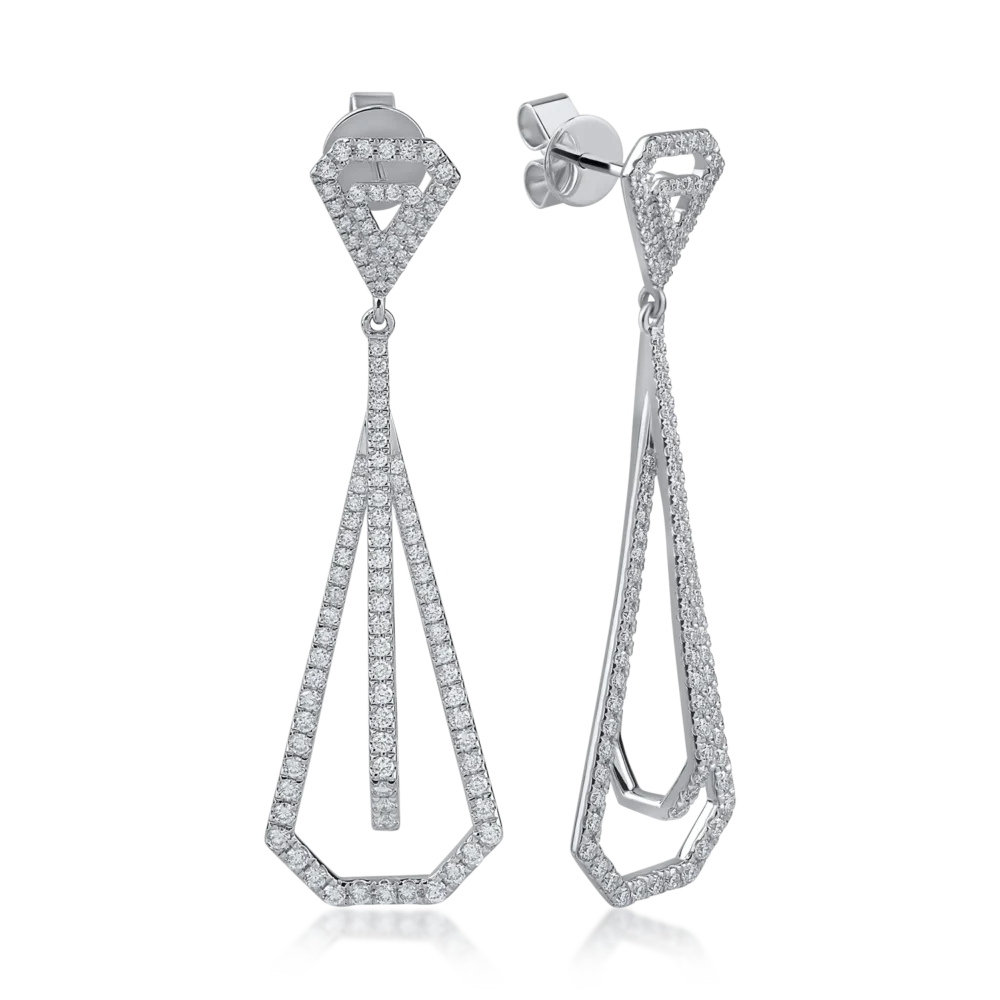 Cercei din aur alb cu diamante de 1.52ct