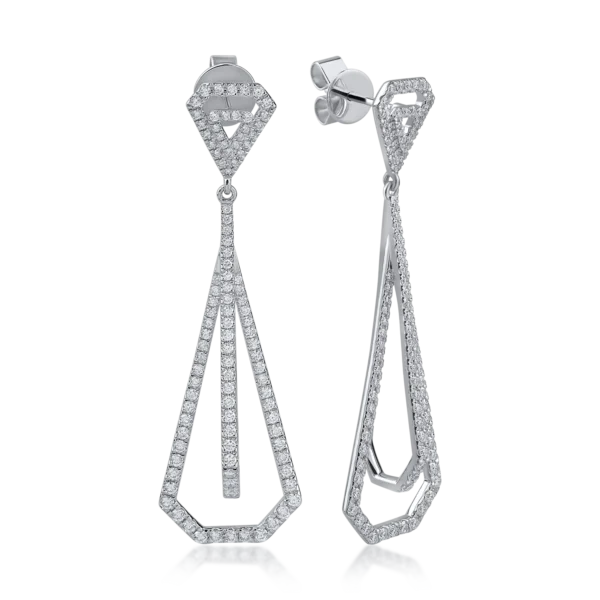 Cercei din aur alb cu diamante de 1.52ct