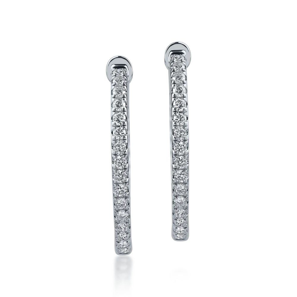 Cercei din aur alb cu diamante de 1.57ct - imagine 2