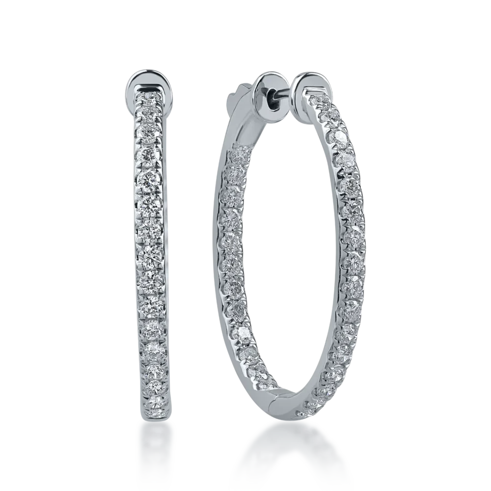 Cercei din aur alb cu diamante de 1.57ct