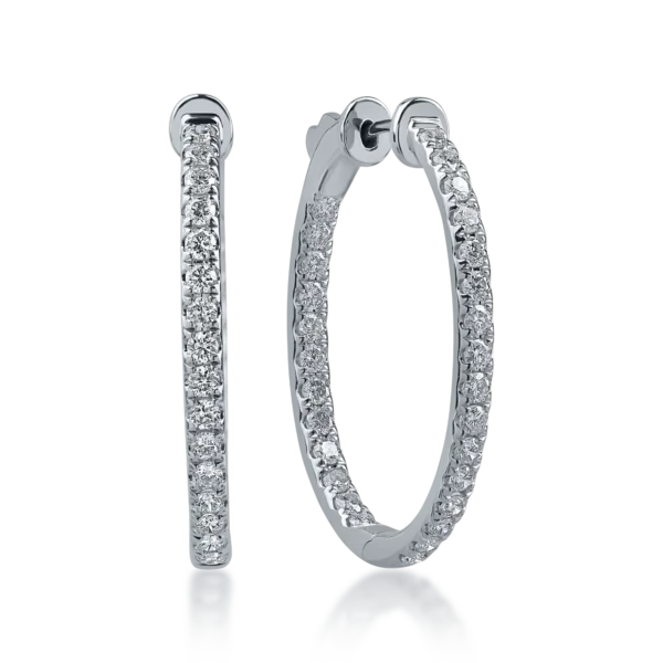 Cercei din aur alb cu diamante de 1.57ct