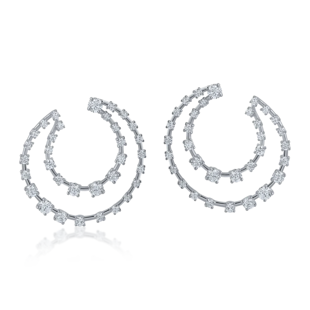 Cercei din aur alb cu diamante de 1.63ct - imagine 2