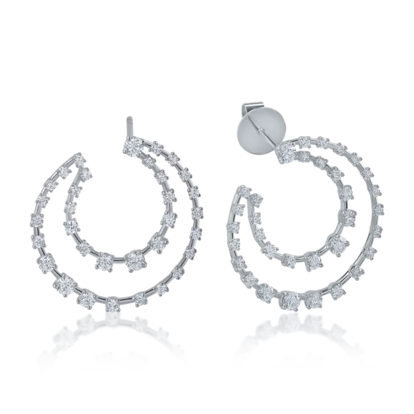 Cercei din aur alb cu diamante de 1.63ct