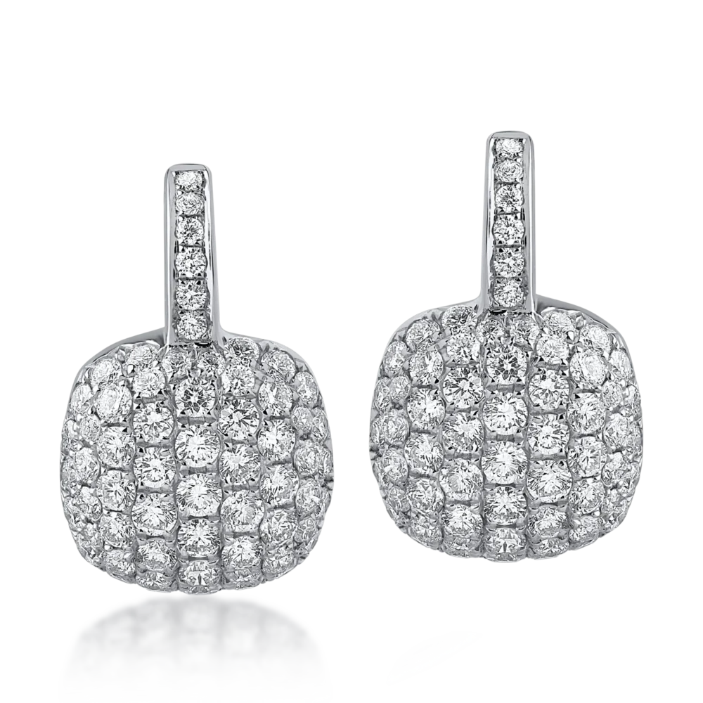 Cercei din aur alb cu diamante de 1.65ct - imagine 2