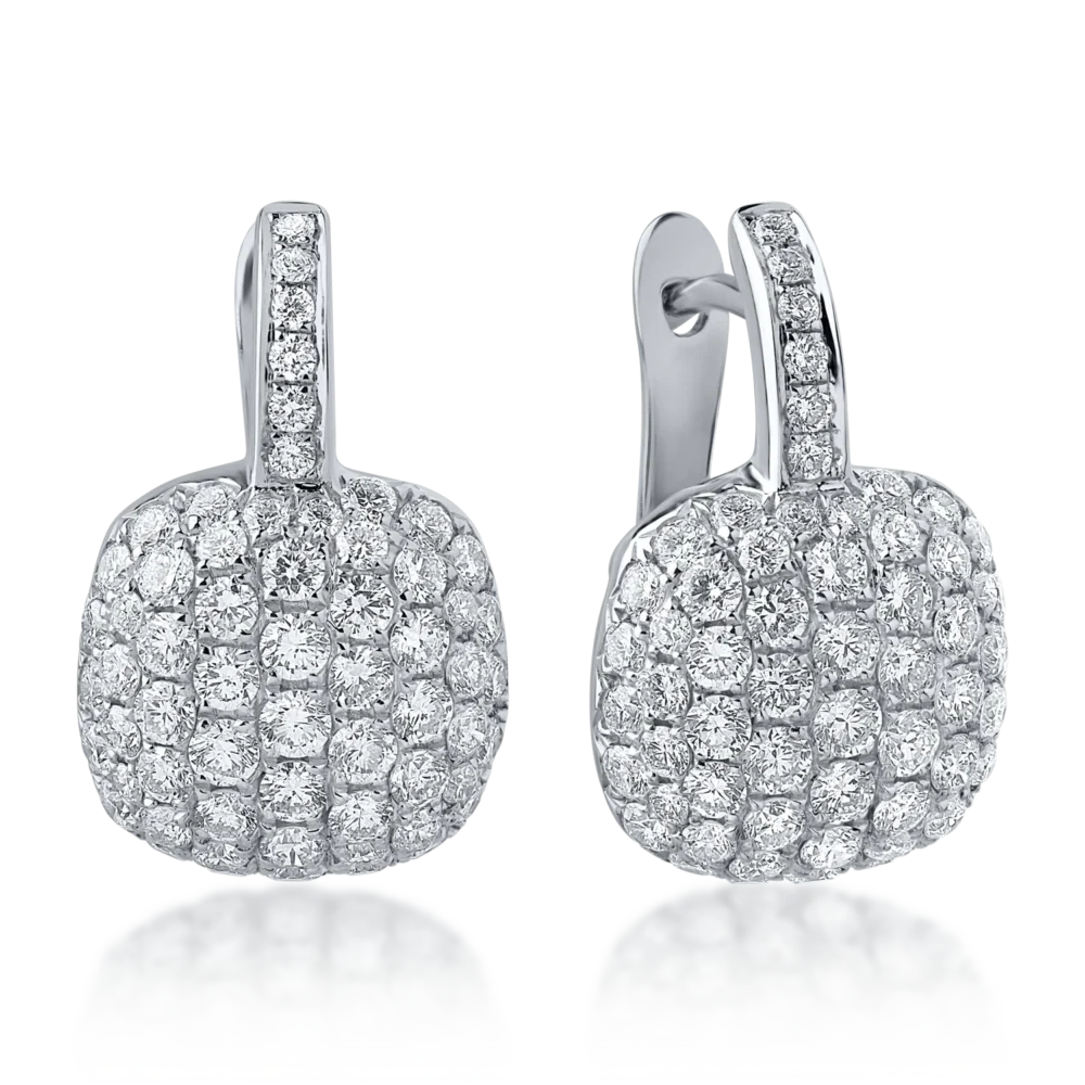 Cercei din aur alb cu diamante de 1.65ct