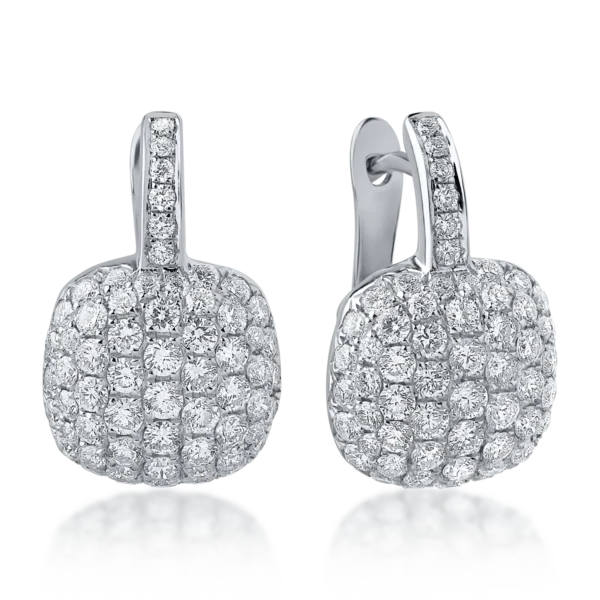 Cercei din aur alb cu diamante de 1.65ct