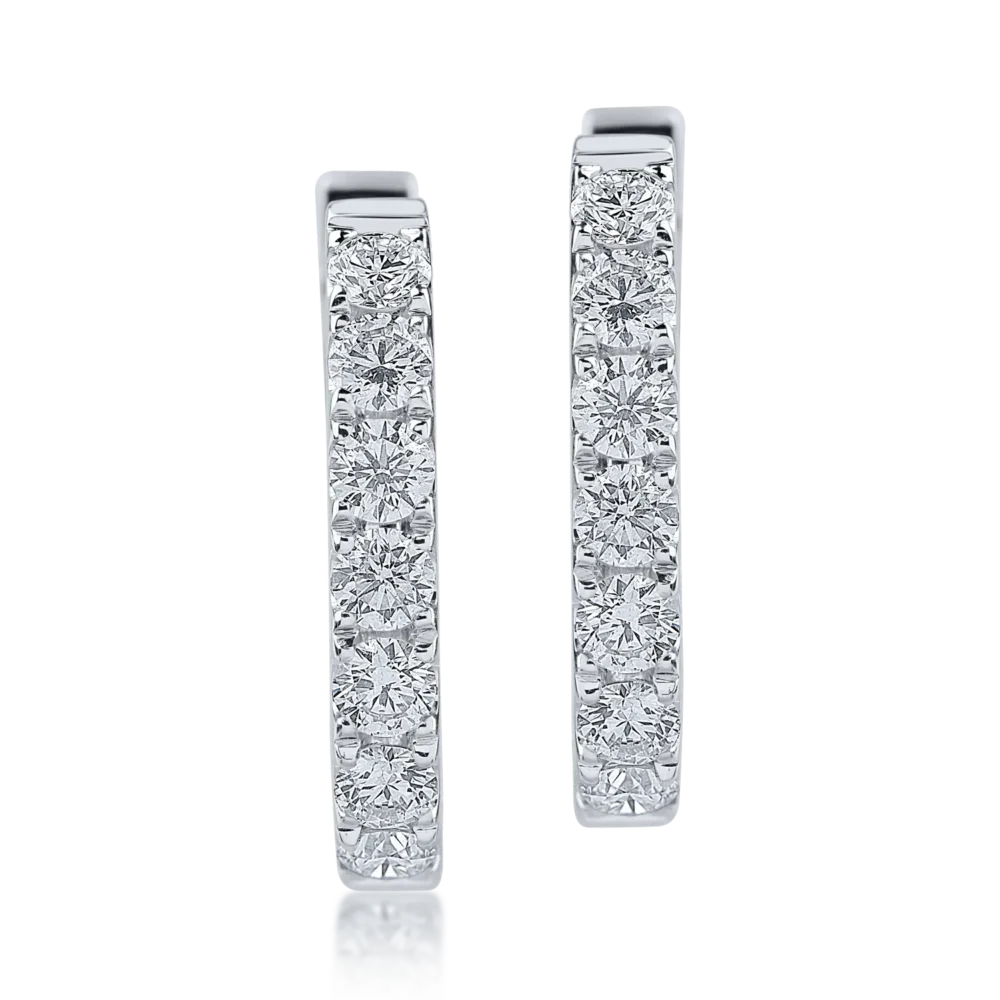 Cercei din aur alb cu diamante de 1.65ct - imagine 2