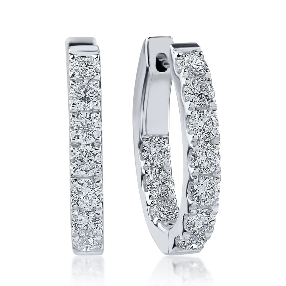 Cercei din aur alb cu diamante de 1.65ct
