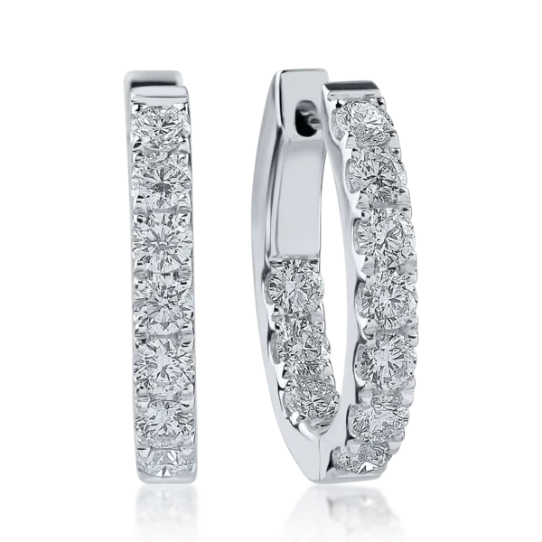 Cercei din aur alb cu diamante de 1.65ct