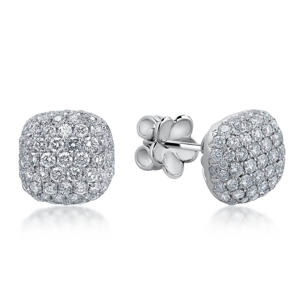 Cercei din aur alb cu diamante de 1.68ct