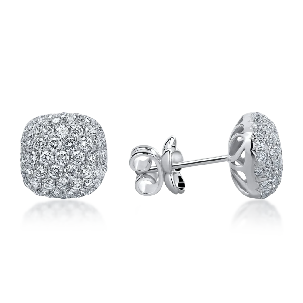 Cercei din aur alb cu diamante de 1.68ct - imagine 3