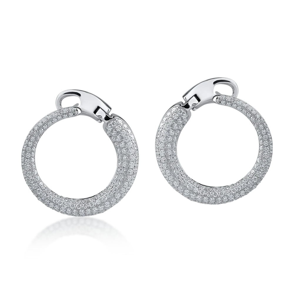 Cercei din aur alb cu diamante de 1.6ct - imagine 2