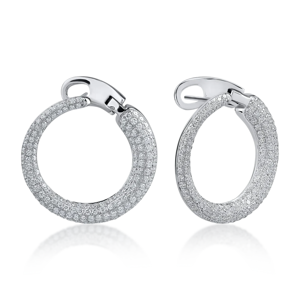 Cercei din aur alb cu diamante de 1.6ct