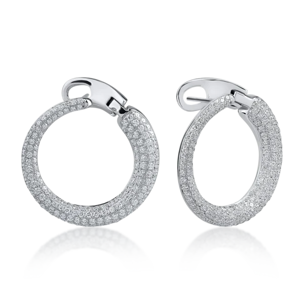 Cercei din aur alb cu diamante de 1.6ct