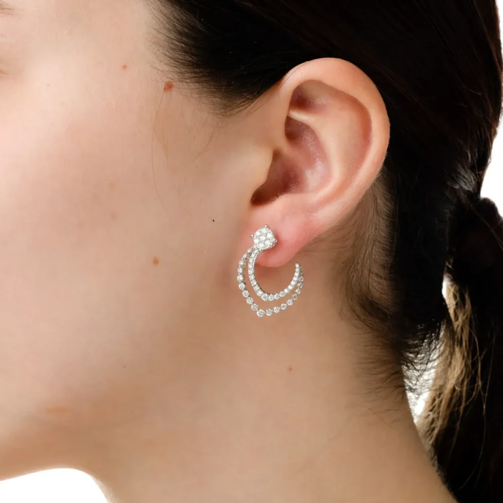 Cercei din aur alb cu diamante de 1.6ct - imagine 3