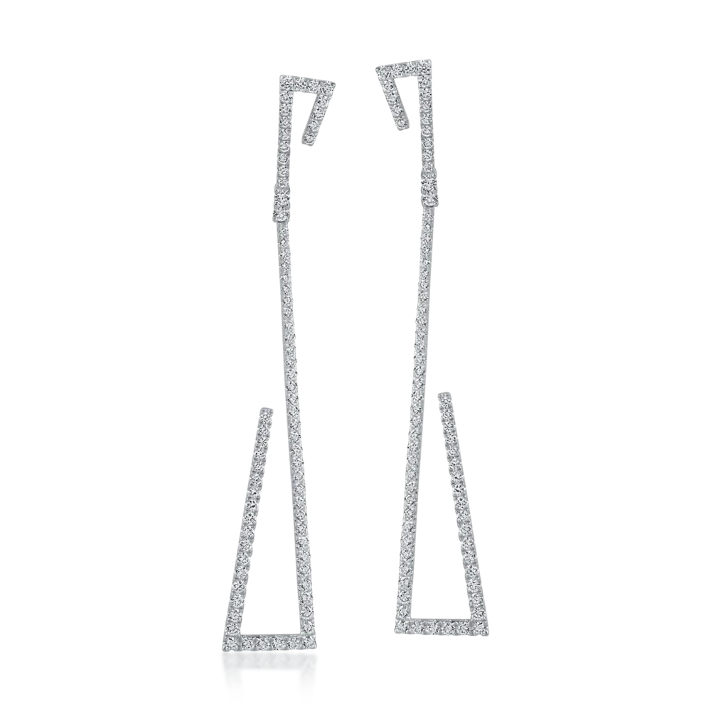 Cercei din aur alb cu diamante de 1.74ct - imagine 2