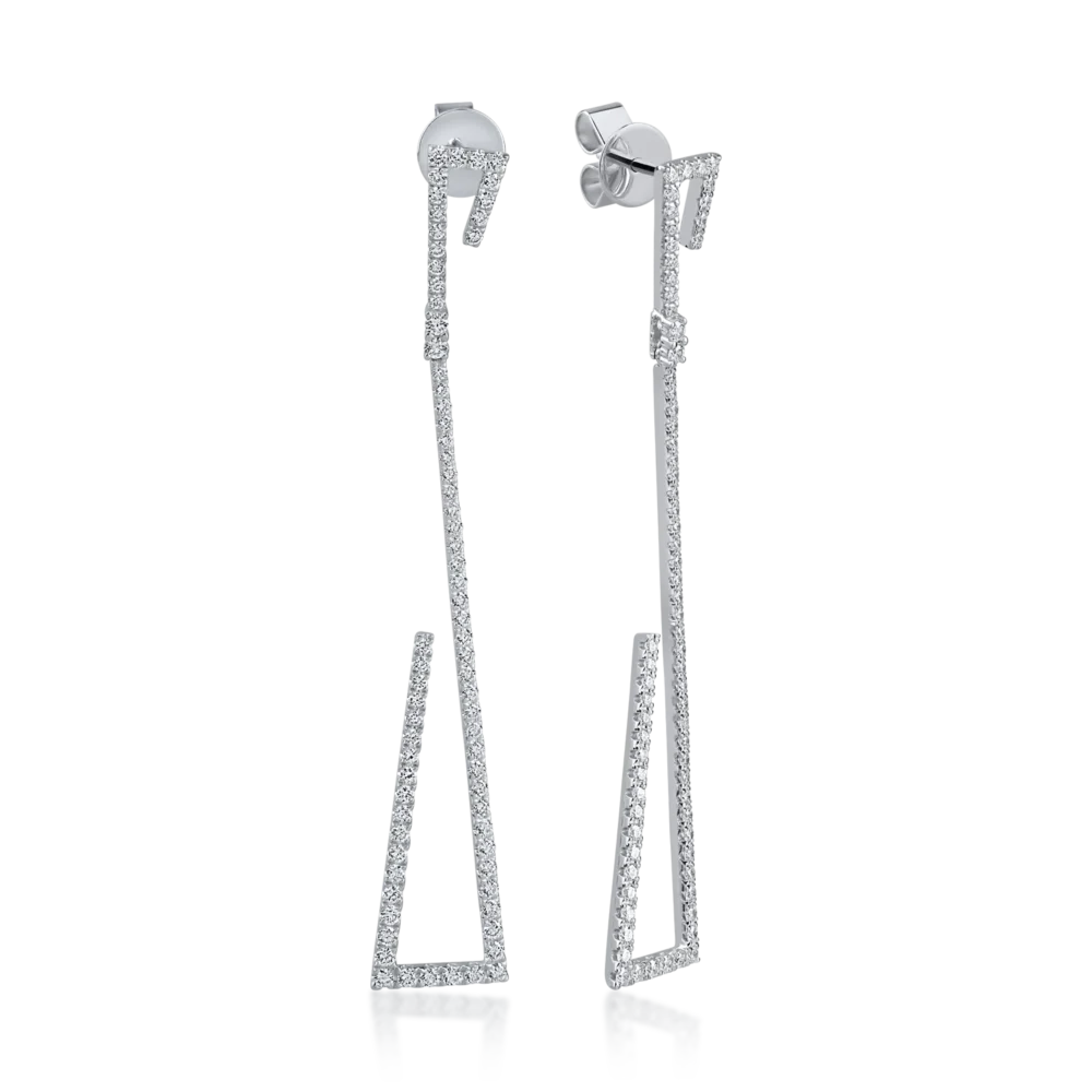 Cercei din aur alb cu diamante de 1.74ct