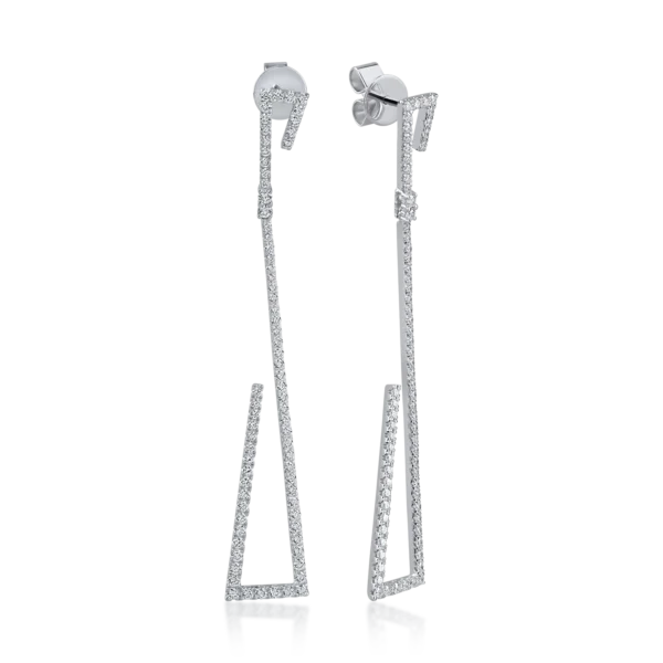 Cercei din aur alb cu diamante de 1.74ct