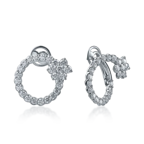 Cercei din aur alb cu diamante de 1.77ct